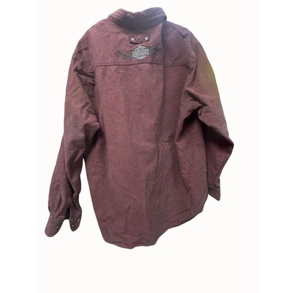 Harley-Davidson Mens XL Maroon Genuine MotorClothes Long Sleeve Shirt - Picture 8 of 10